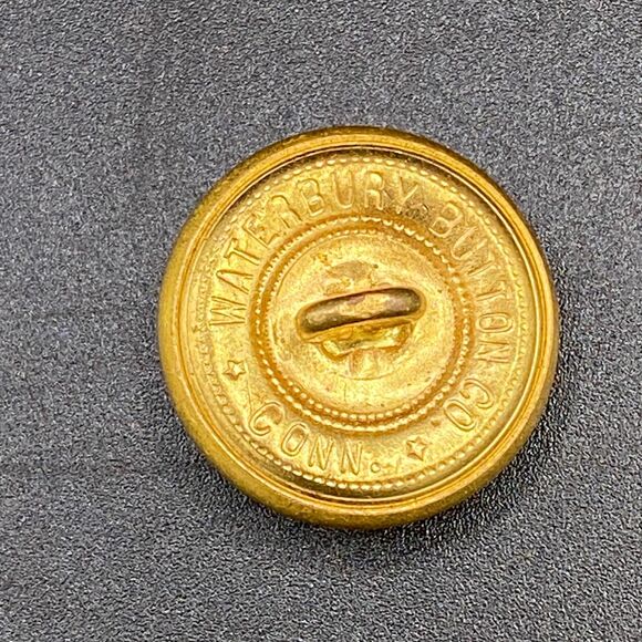 Navy Gold Tone Eagle with Anchor Waterbury Button Conn. Replacement Button (a5) - Picture 2 of 3